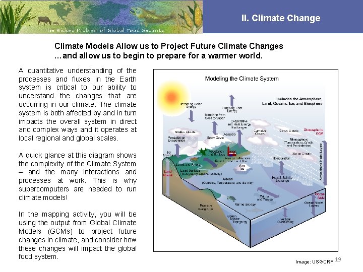 II. Climate Change Climate Models Allow us to Project Future Climate Changes …and allow