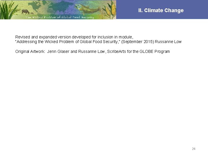 II. Climate Change Revised and expanded version developed for inclusion in module, “Addressing the