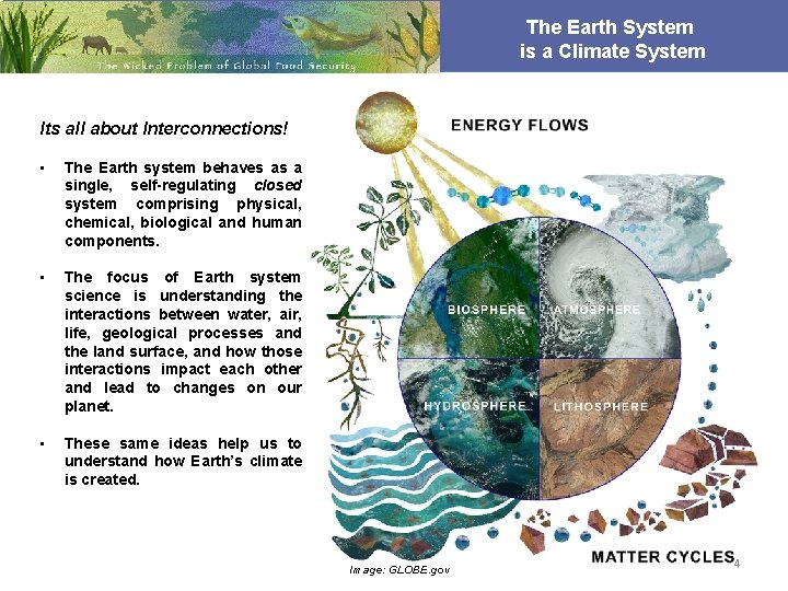 The Earth System is ais. Climate System a Climate System Its all about Interconnections!