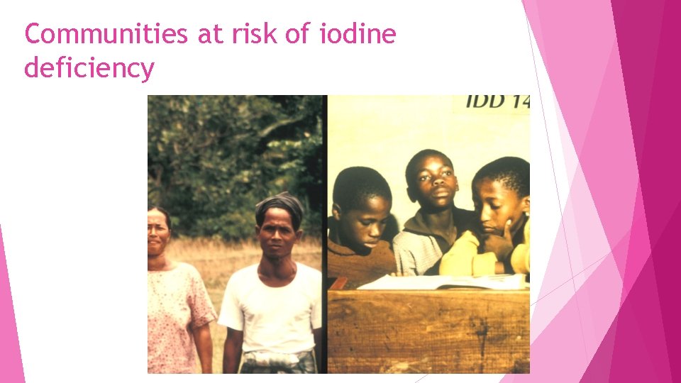 Communities at risk of iodine deficiency 