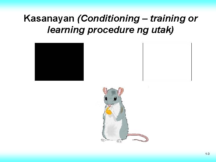 Kasanayan (Conditioning – training or learning procedure ng utak) 1 -3 Kasanayan (Conditioning – training or learning procedure ng utak) 1 -3