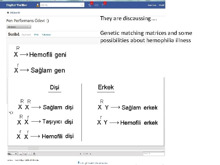 They are discaussing…. Genetic matching matrices and some possibilities about hemophilia illness 