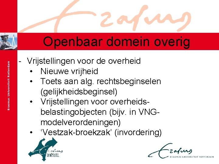 Openbaar domein overig - Vrijstellingen voor de overheid • Nieuwe vrijheid • Toets aan