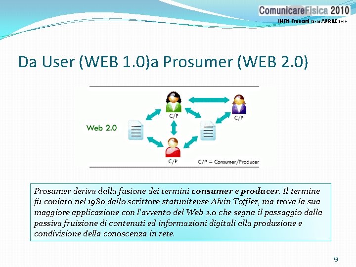 INFN Frascati 12 -16 APRILE 2010 Da User (WEB 1. 0)a Prosumer (WEB 2.