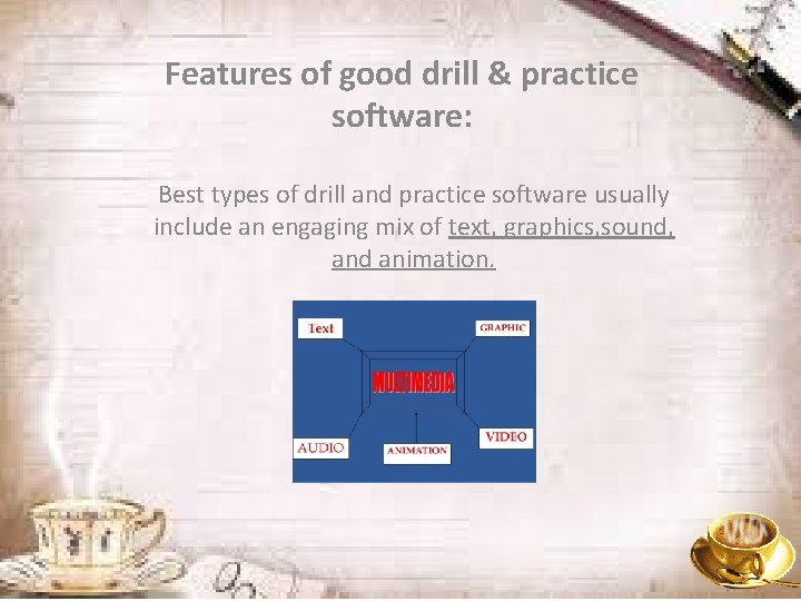 Features of good drill & practice software: Best types of drill and practice software