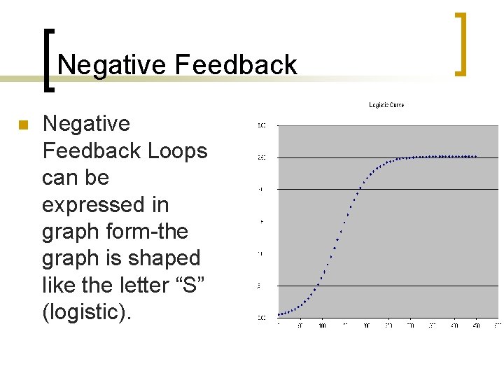 Negative Feedback n Negative Feedback Loops can be expressed in graph form-the graph is