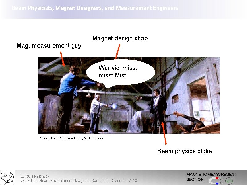 Beam Physicists, Magnet Designers, and Measurement Engineers Magnet design chap Mag. measurement guy Wer