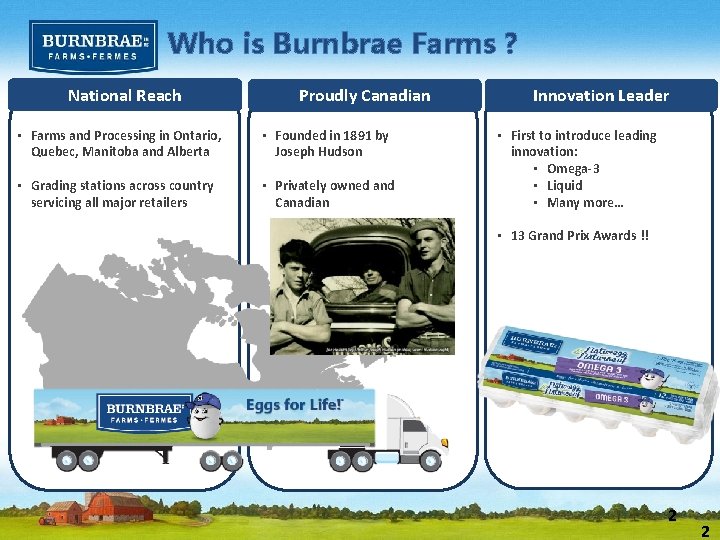 Who is Burnbrae Farms ? National Reach Proudly Canadian • Farms and Processing in