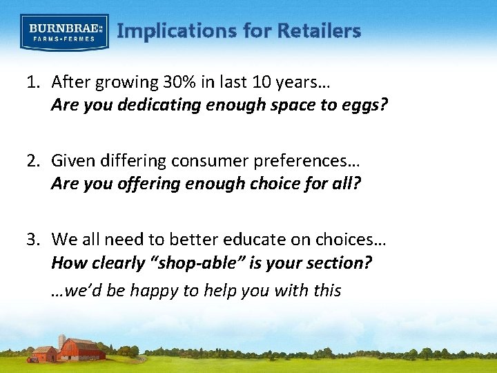 Implications for Retailers 1. After growing 30% in last 10 years… Are you dedicating