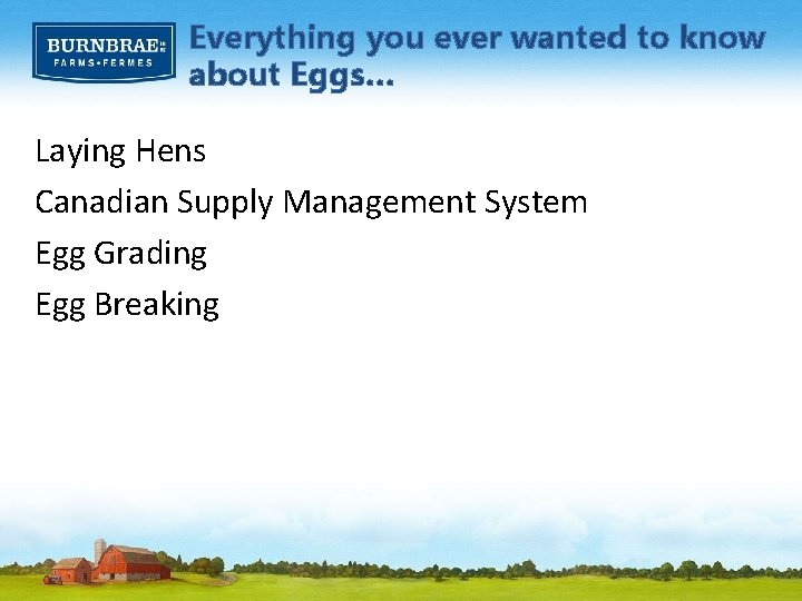 Everything you ever wanted to know about Eggs… Laying Hens Canadian Supply Management System