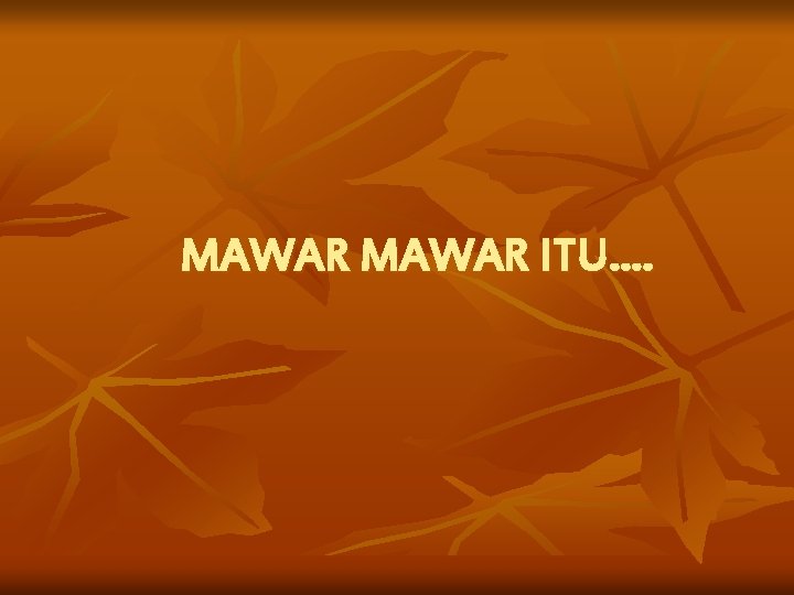 MAWAR ITU…. 