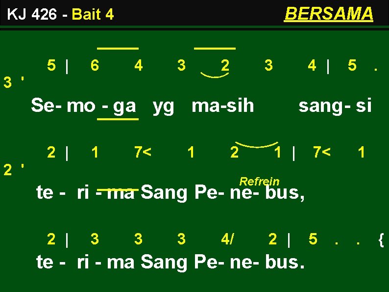 BERSAMA KJ 426 - Bait 4 5 | 6 4 3 2 3 4
