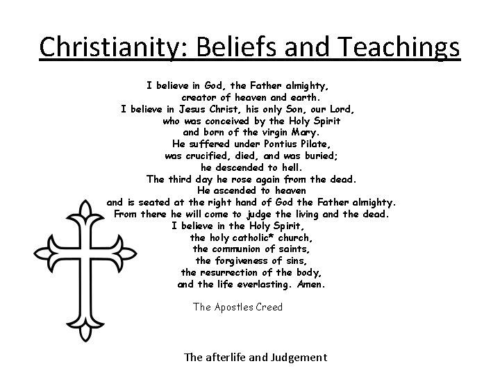Christianity: Beliefs and Teachings I believe in God, the Father almighty, creator of heaven