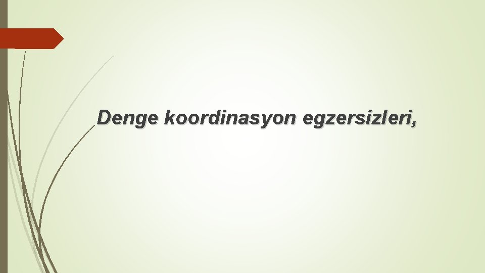 Denge koordinasyon egzersizleri, 