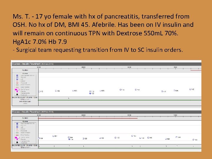 Ms. T. - 17 yo female with hx of pancreatitis, transferred from OSH. No