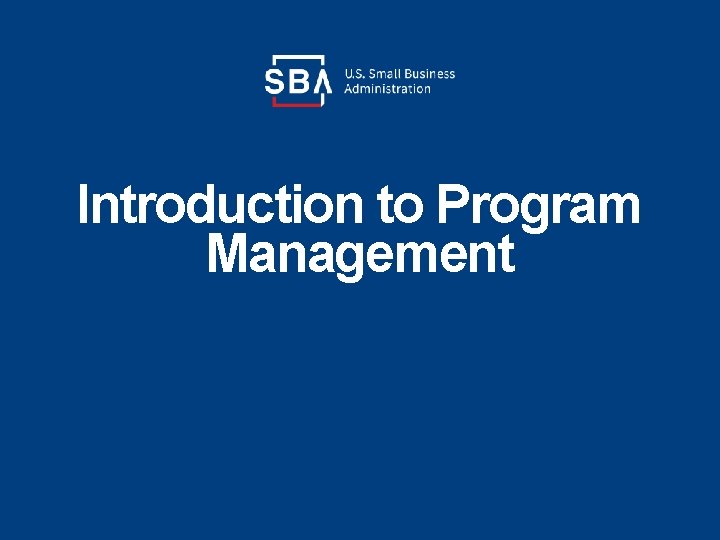 Introduction to Program Management 