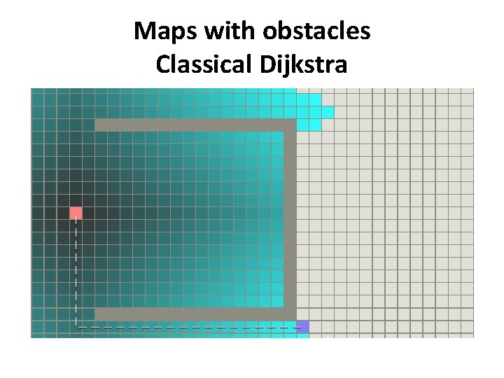 Maps with obstacles Classical Dijkstra 