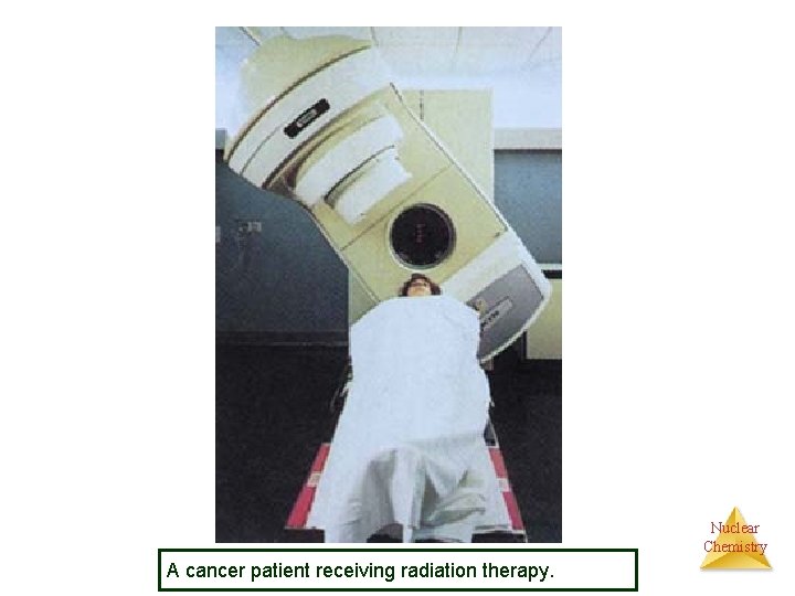 Nuclear Chemistry A cancer patient receiving radiation therapy. 