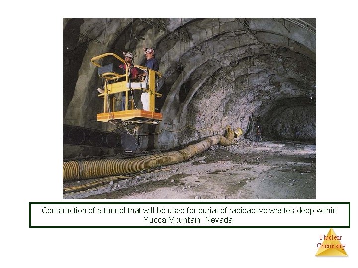 Construction of a tunnel that will be used for burial of radioactive wastes deep