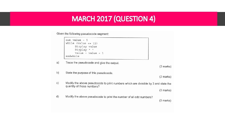 MARCH 2017 (QUESTION 4) 