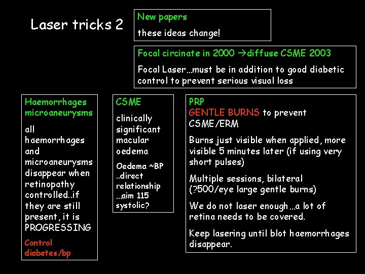 Laser tricks 2 New papers these ideas change! Focal circinate in 2000 diffuse CSME