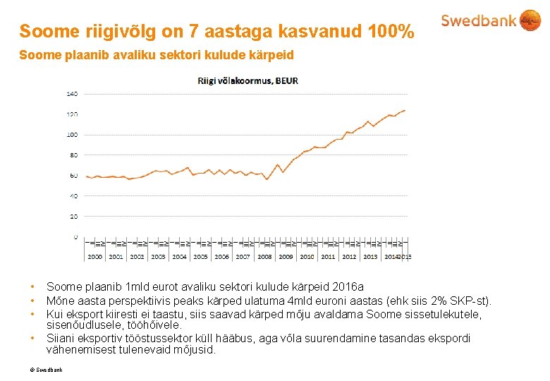 Soome riigivõlg on 7 aastaga kasvanud 100% Soome plaanib avaliku sektori kulude kärpeid •