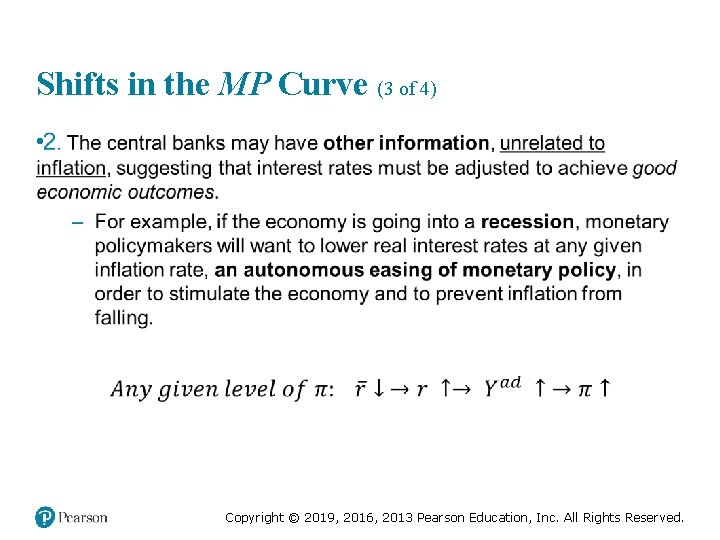 Shifts in the MP Curve (3 of 4) • Copyright © 2019, 2016, 2013