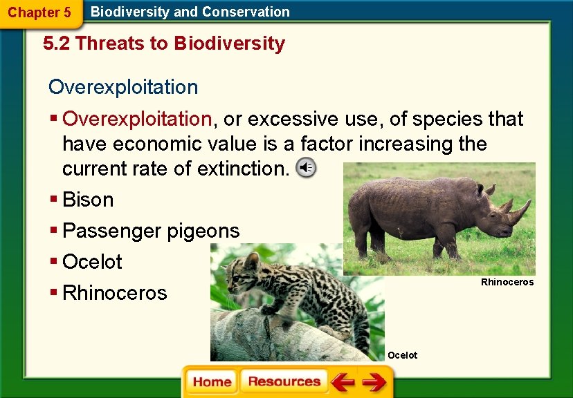 Chapter 5 Biodiversity and Conservation 5. 2 Threats to Biodiversity Overexploitation § Overexploitation, or