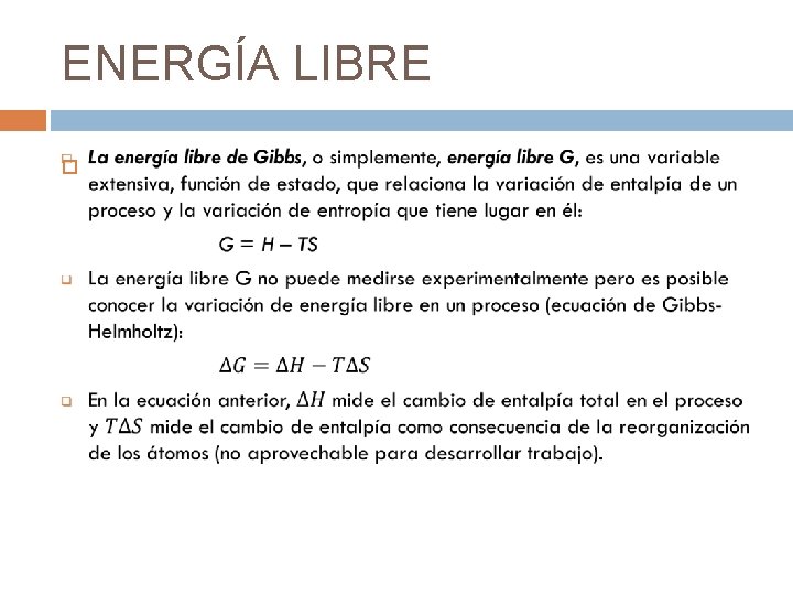 ENERGÍA LIBRE ENERGÍA LIBRE