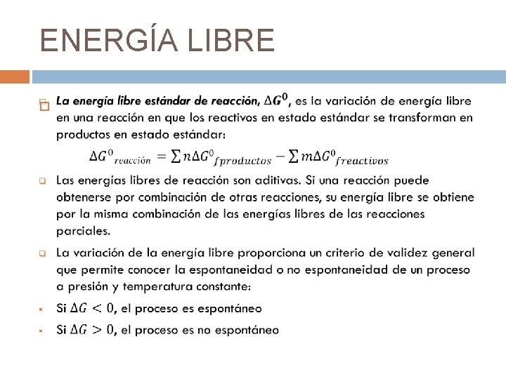 ENERGÍA LIBRE ENERGÍA LIBRE