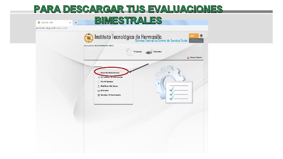 PARA DESCARGAR TUS EVALUACIONES BIMESTRALES 