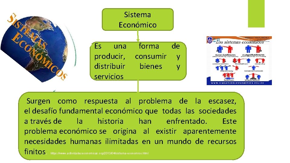 Sistema Económico Es una forma de producir, consumir y distribuir bienes y servicios Surgen