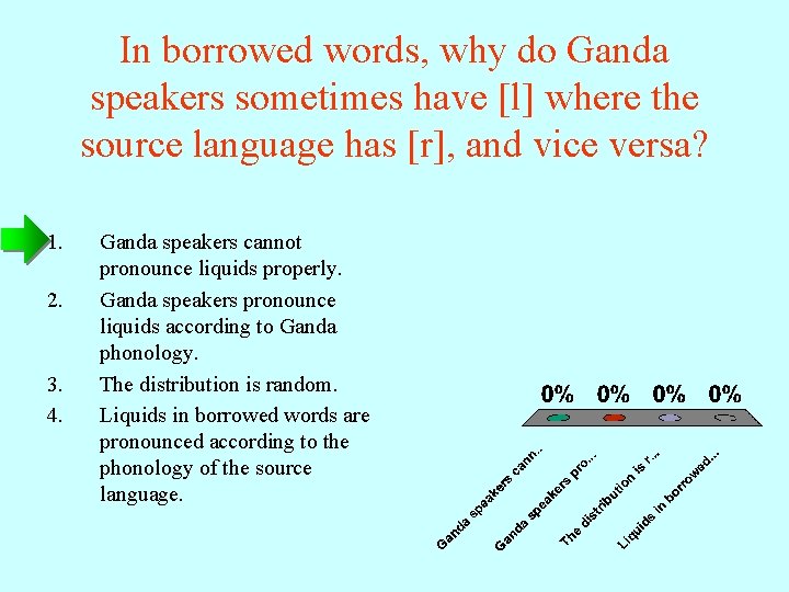 In borrowed words, why do Ganda speakers sometimes have [l] where the source language