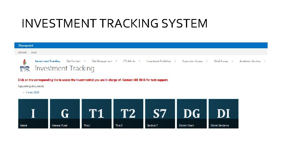 INVESTMENT TRACKING SYSTEM 