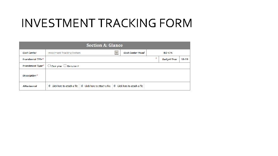 INVESTMENT TRACKING FORM 