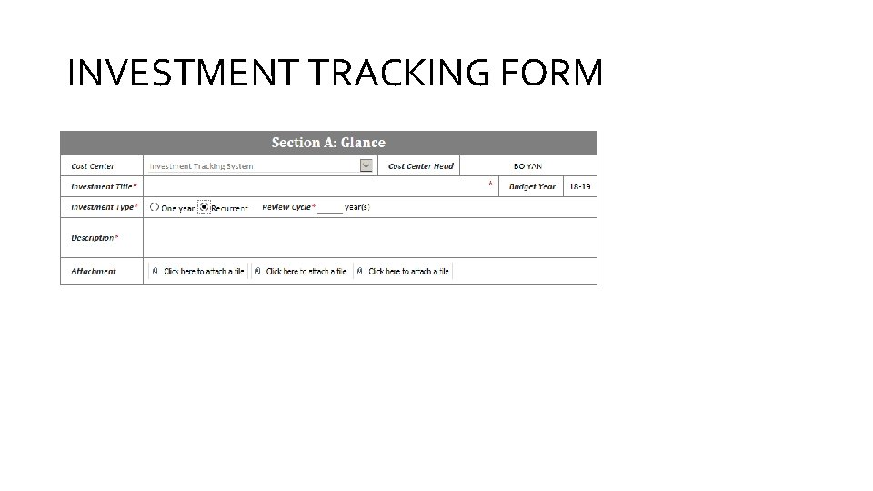 INVESTMENT TRACKING FORM 