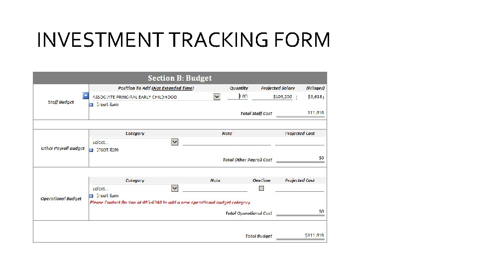 INVESTMENT TRACKING FORM 