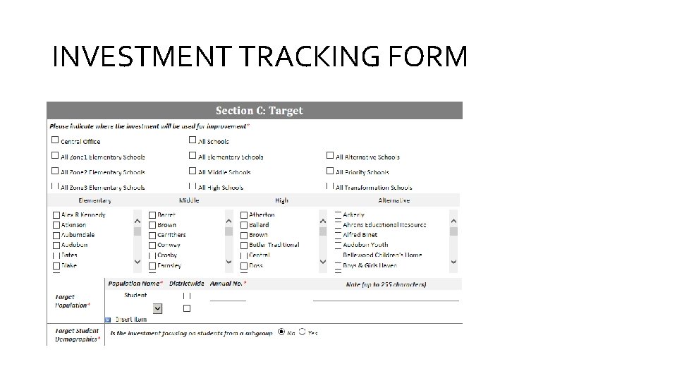 INVESTMENT TRACKING FORM 