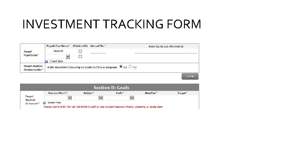 INVESTMENT TRACKING FORM 