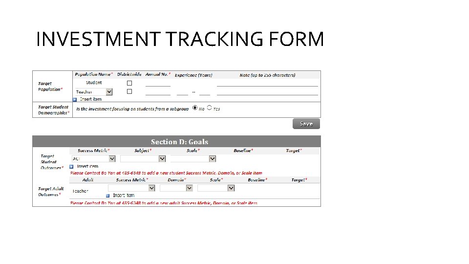 INVESTMENT TRACKING FORM 