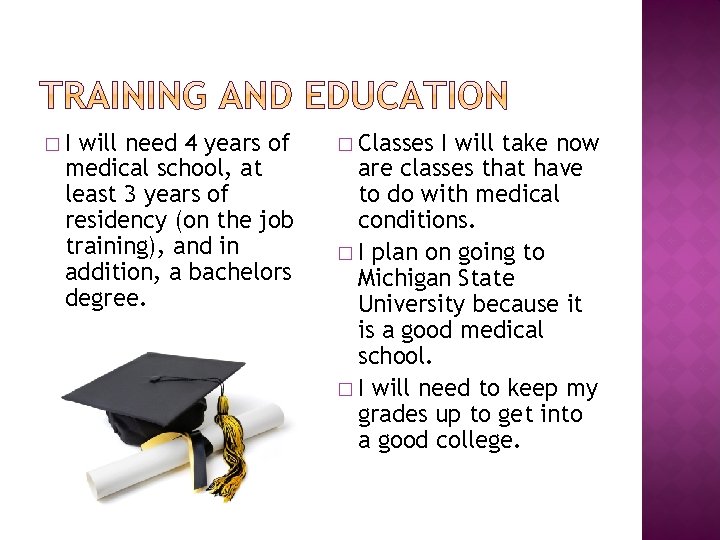 �I will need 4 years of medical school, at least 3 years of residency