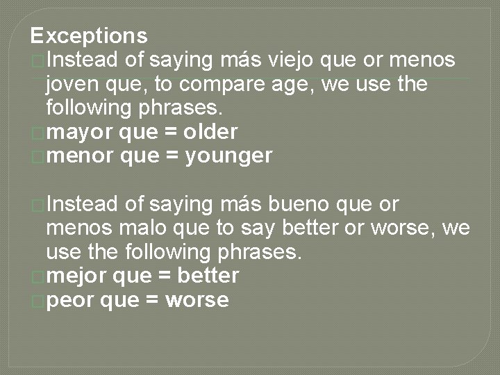 Comparatives Apuntes MiniUnit CH 11 Apuntes Remember that