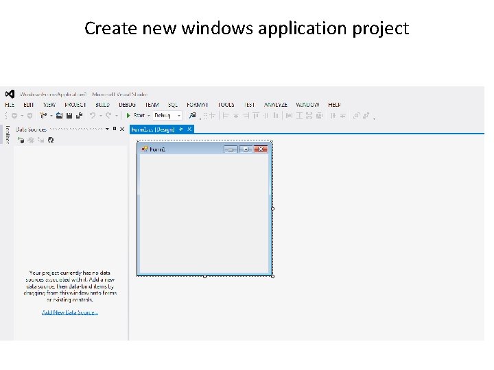 Create new windows application project 