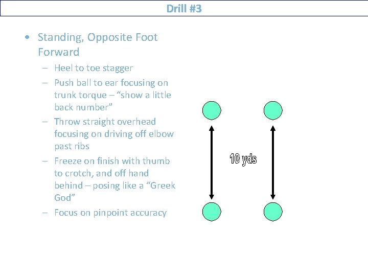 Drill #3 • Standing, Opposite Foot Forward – Heel to toe stagger – Push