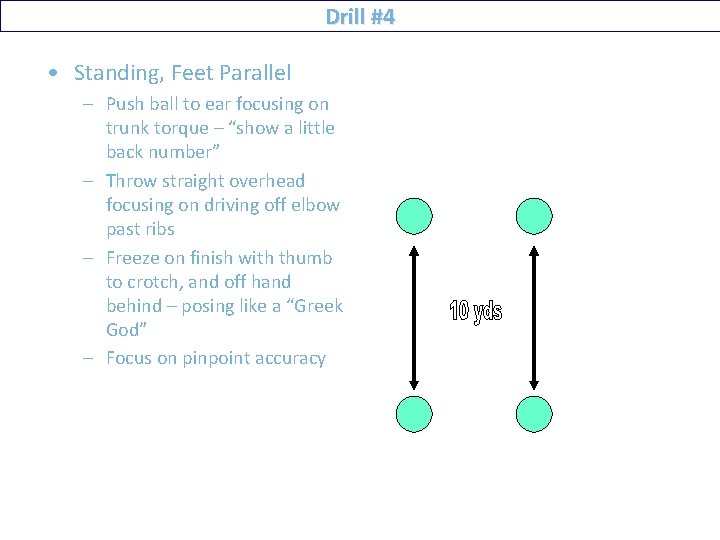 Drill #4 • Standing, Feet Parallel – Push ball to ear focusing on trunk