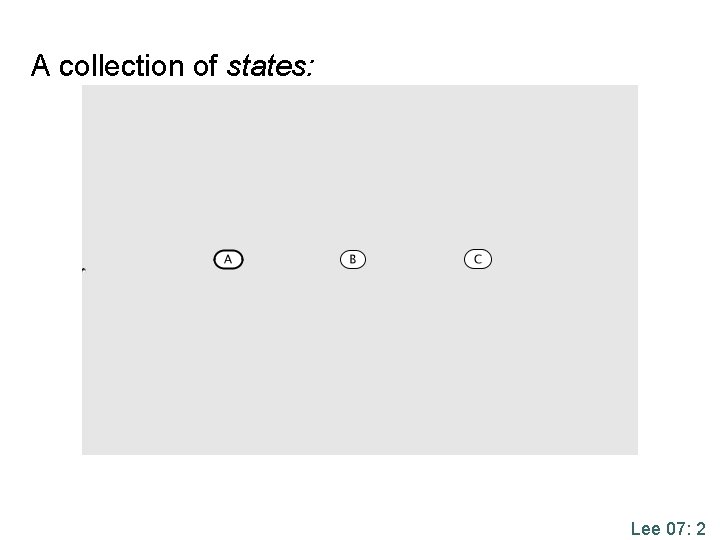 A collection of states: Lee 07: 2 