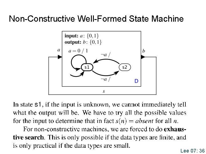 Non-Constructive Well-Formed State Machine Lee 07: 36 