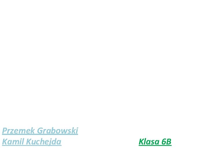 Przemek Grabowski Kamil Kuchejda Klasa 6 B 