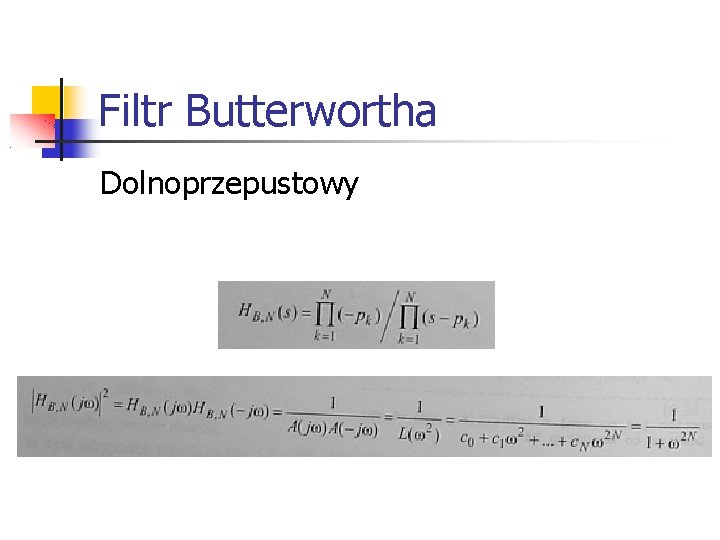 Filtr Butterwortha Dolnoprzepustowy 