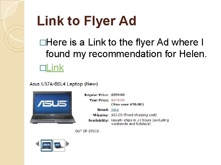 Link to Flyer Ad �Here is a Link to the flyer Ad where I Link to Flyer Ad �Here is a Link to the flyer Ad where I